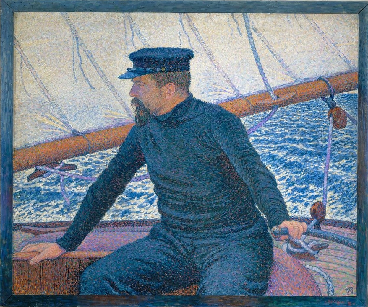 Signac auf seinem Boot von Théo van Rysselberghe Signac auf seinem Boot von Théo van Rysselberghe