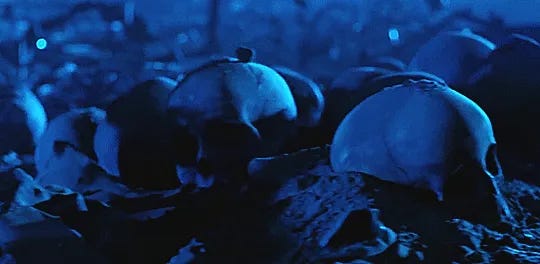 Scene from terminator a robot leg crushes a skull Scene from terminator a robot leg crushes a skull