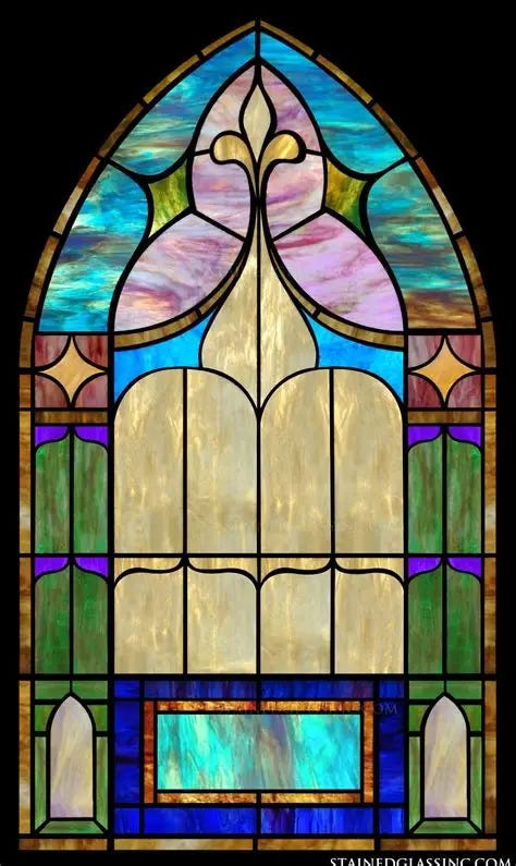 "Tasteful Arched Window" Stained Glass Window