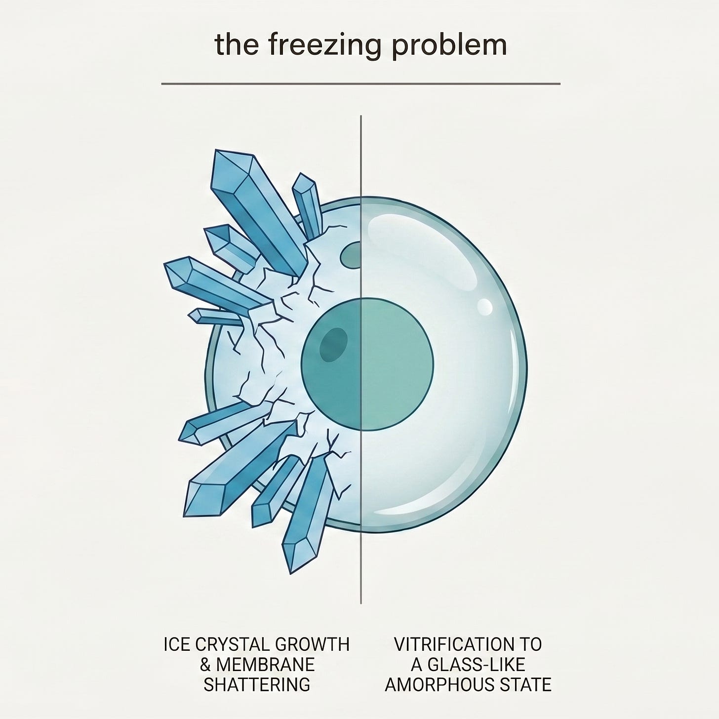 the freezing problem: ice crystal growth shatters membrames