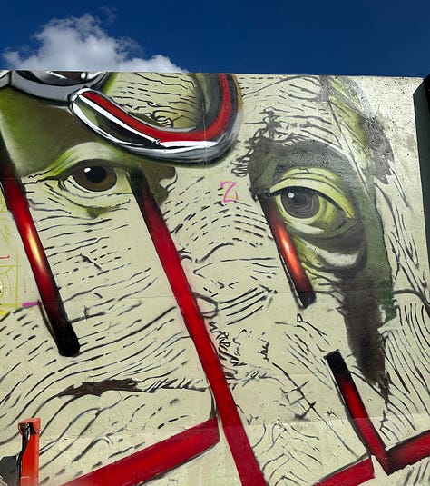 Photos of graffiti art murals 