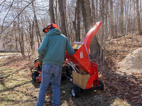 Old guys clearing brush