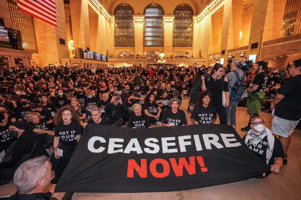 Media Roundup: JVP's Grand Central action demanding ceasefire generated  wall-to-wall coverage - JVP