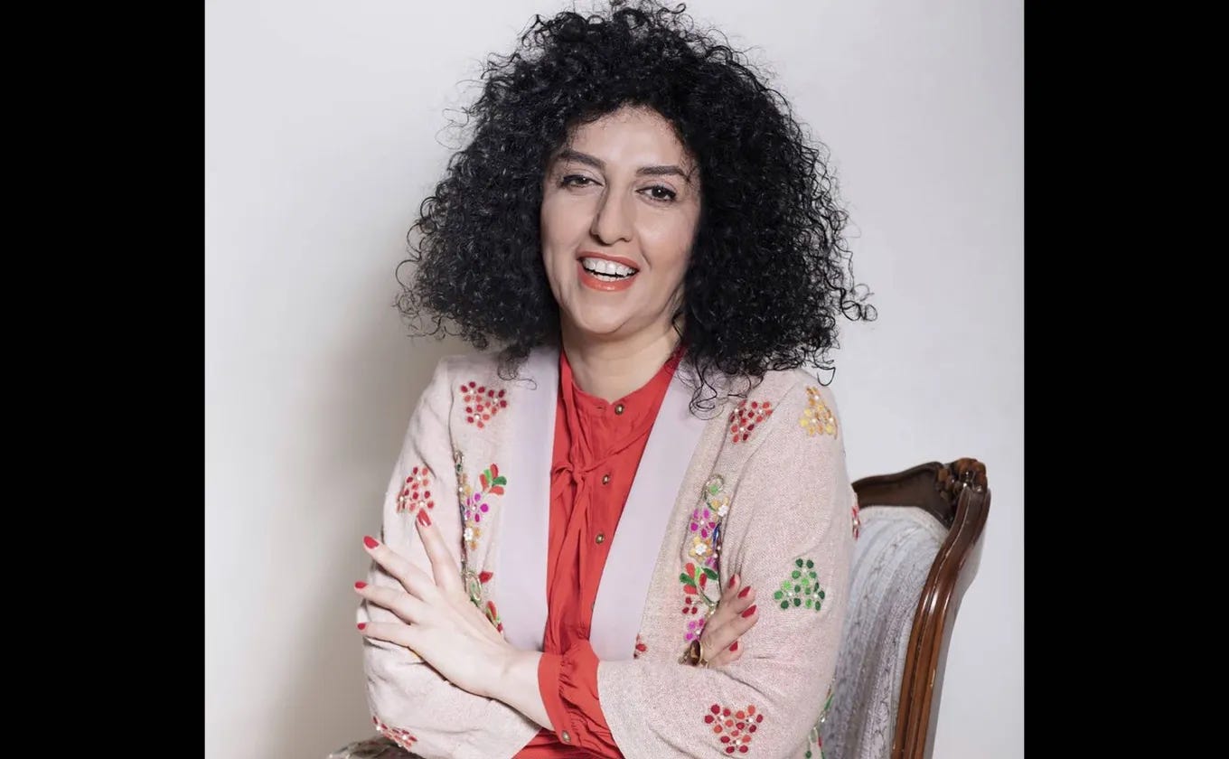 Narges Mohammadi, lauréate du prix Nobel de la Paix 2023.
Narges Mohammadi, lauréate du prix Nobel de la Paix 2023.