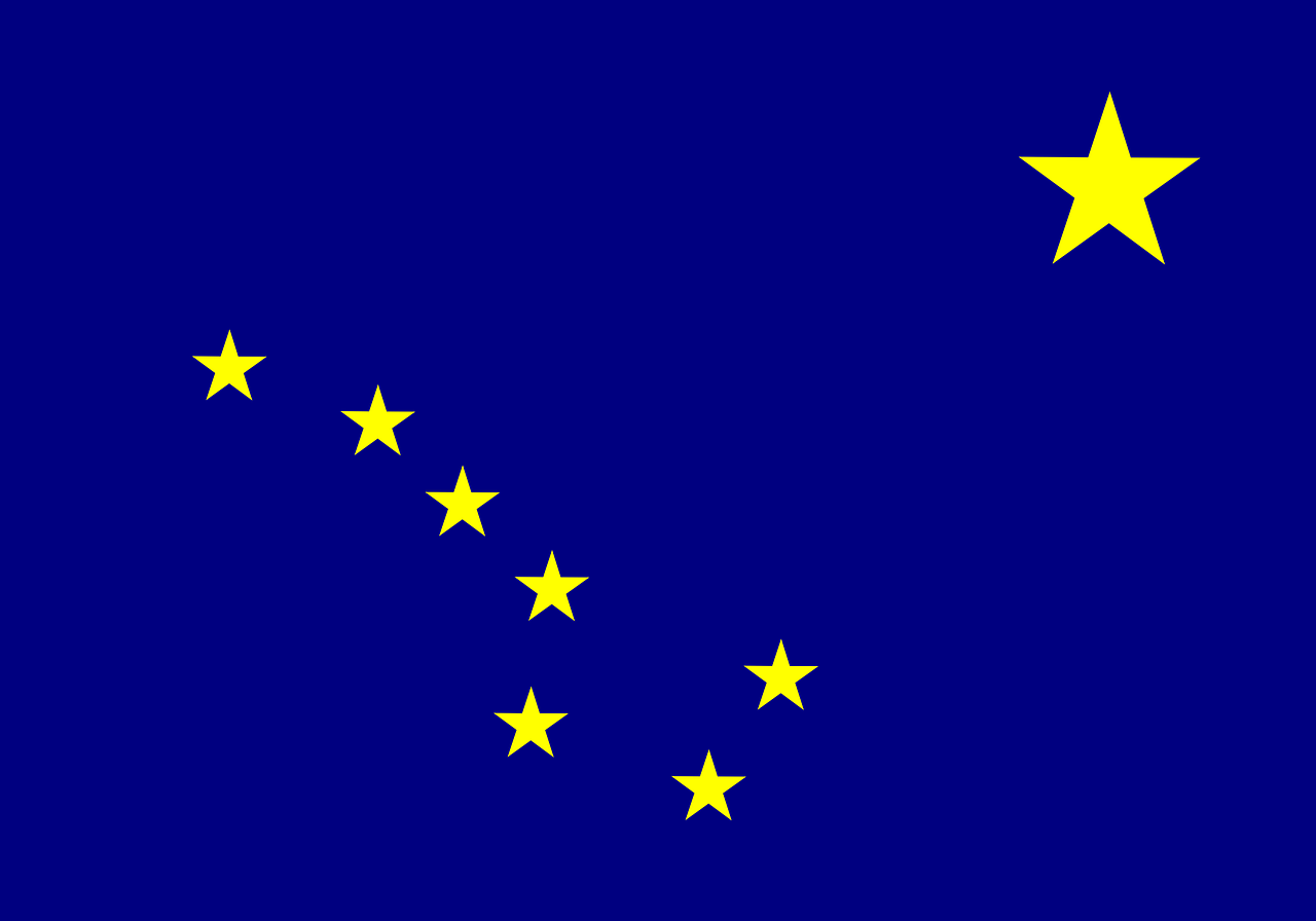 Official flag of the 49th state of Alaska.
