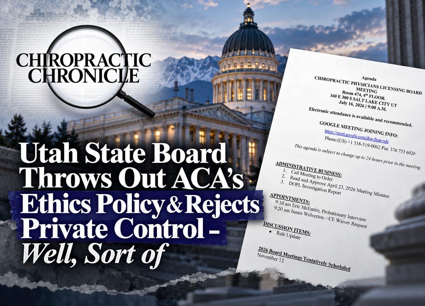Utah State Board Throws Out ACA’s Ethics Policy & Rejects Private ...