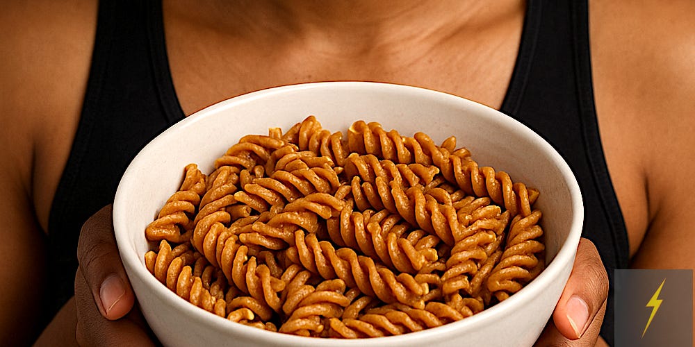 All-occasion carb: Wheat rotini in AMP⚡️ olive oil reduction