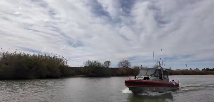 US Coast Guard River Patrol Boat on the Rio Grande border between Mexico & Texas. US Coast Guard River Patrol Boat on the Rio Grande border between Mexico & Texas.