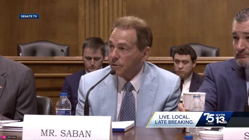 Former Alabama coach Nick Saban returns to D.C. to discuss NIL concerns