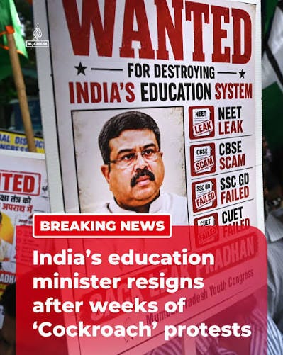 India's Education Minister Dharmendra Pradhan has resigned following weeks of youth protests over a series of examination paper leaks. 🔗 Tap the link in bio for more. 📸 @afpphoto India's Education Minister Dharmendra Pradhan has resigned following weeks of youth protests over a series of examination paper leaks. 🔗 Tap the link in bio for more. 📸 @afpphoto