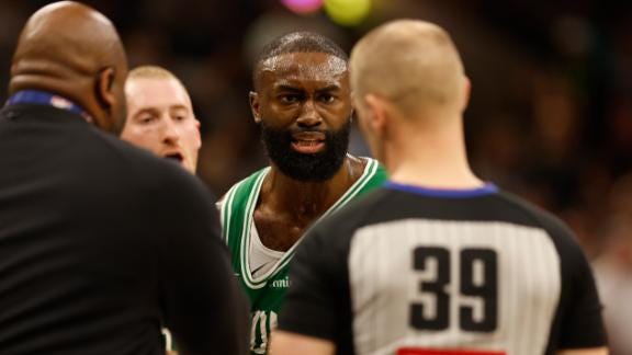 Jaylen Brown ejected from game after receiving two quick techs Jaylen Brown ejected from game after receiving two quick techs