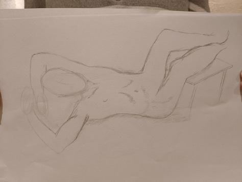 sketches of nude made in a life drawing class