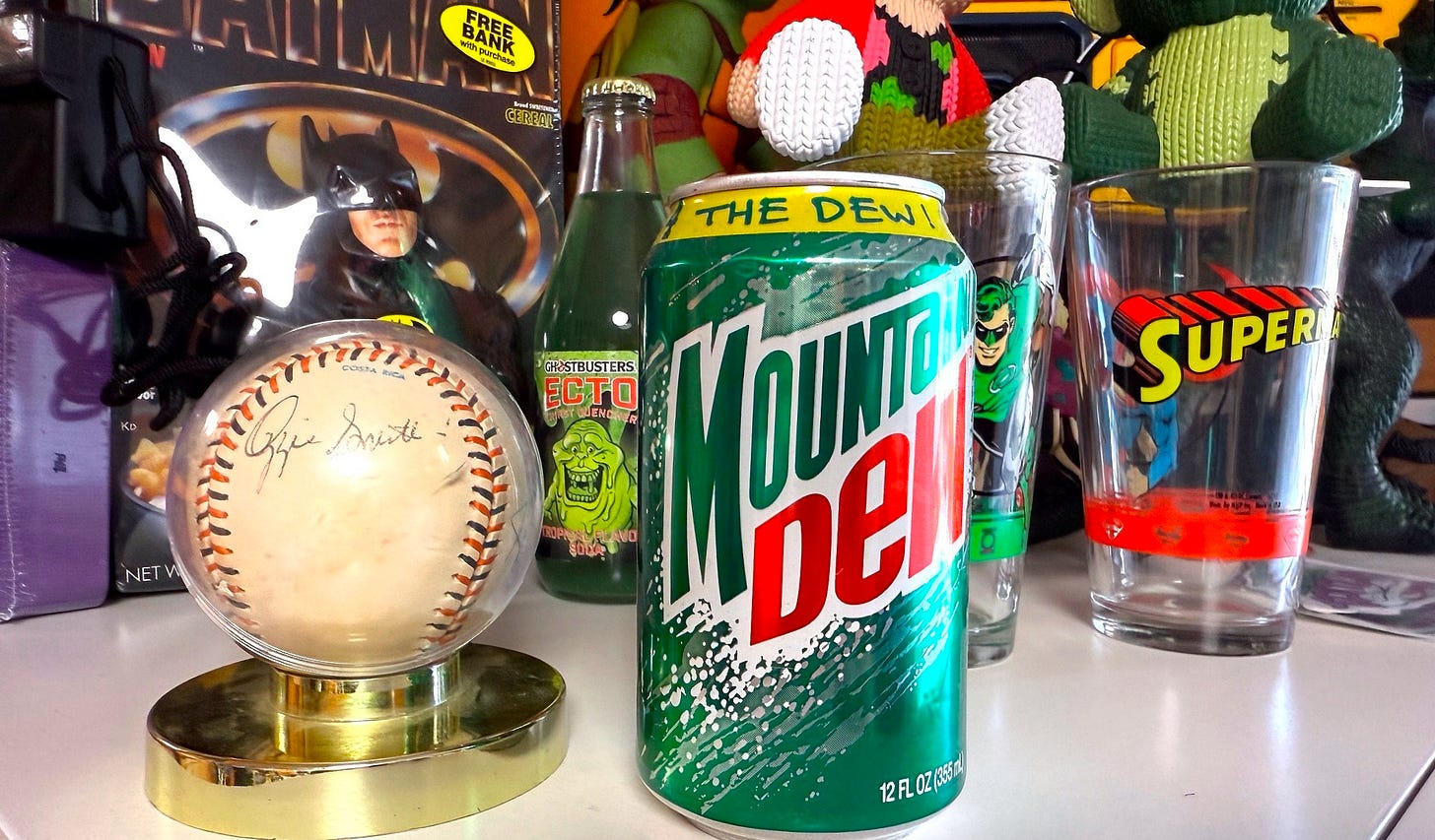 90s Mountain Dew Can and Autographed All Star Baseball - Nostalgia Nation by John Toma