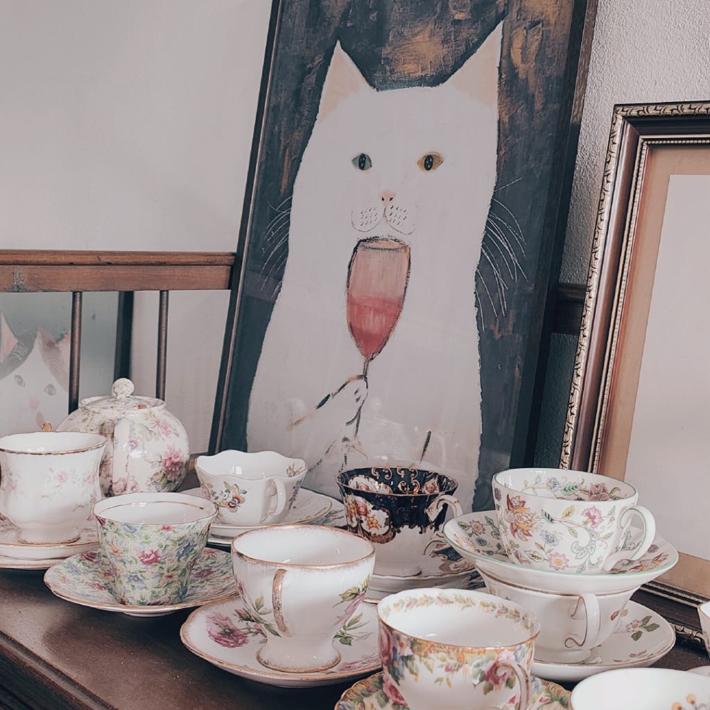 songkhla trip victorian tea cups cat cafe