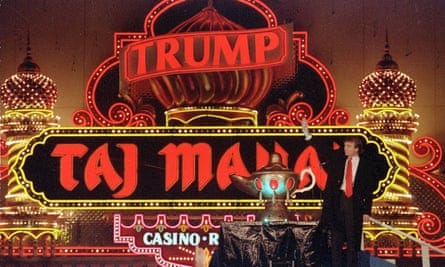 Donald Trump launches his Trump Taj Mahal Casino Resort in Atlantic City in 1990.