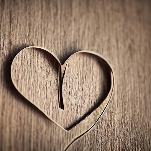 A heart pealed from wood 
