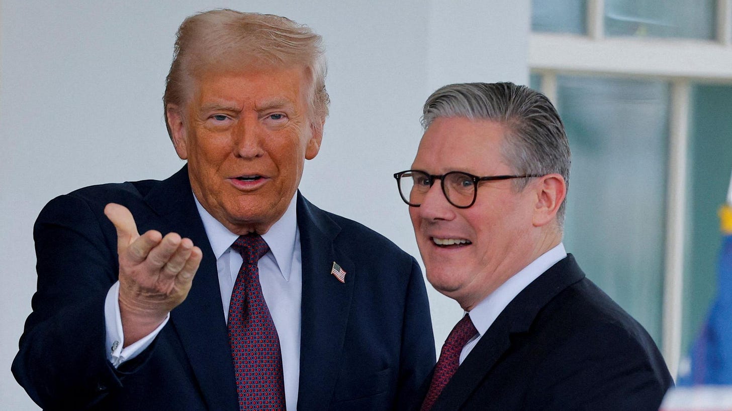 U.S. President Donald Trump meets British Prime Minister Keir Starmer at the White House in Washington, D.C.,