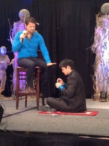 Osric paints Misha's nails