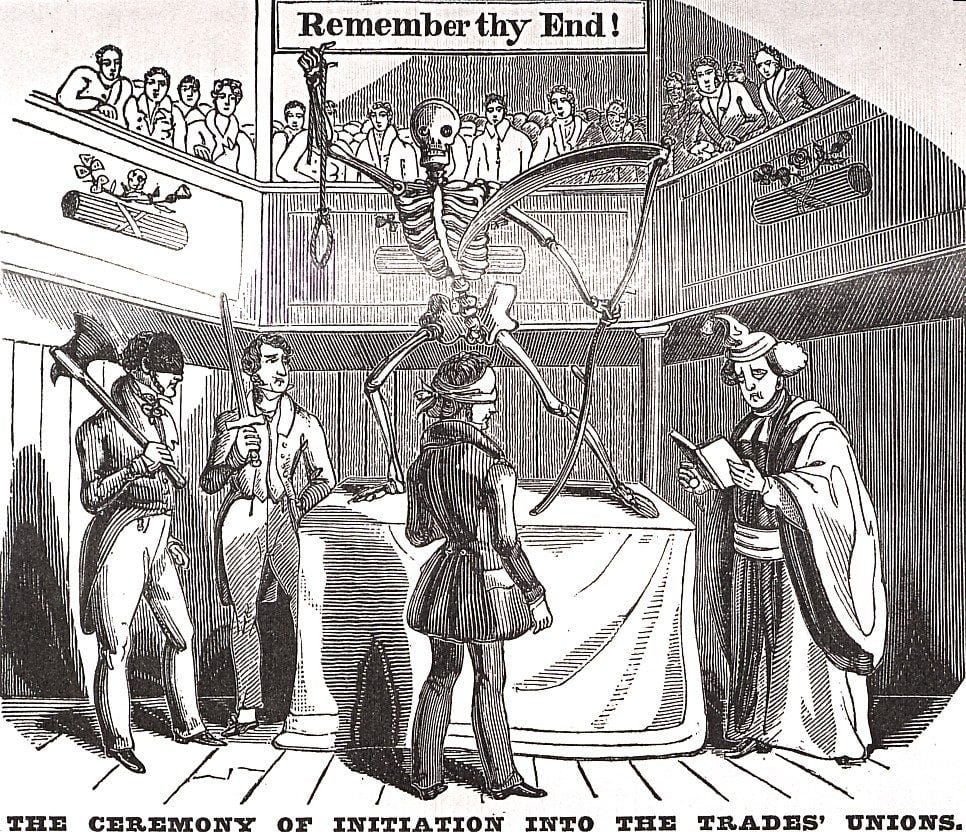 版画:共济会的入会仪式 版画:共济会的入会仪式