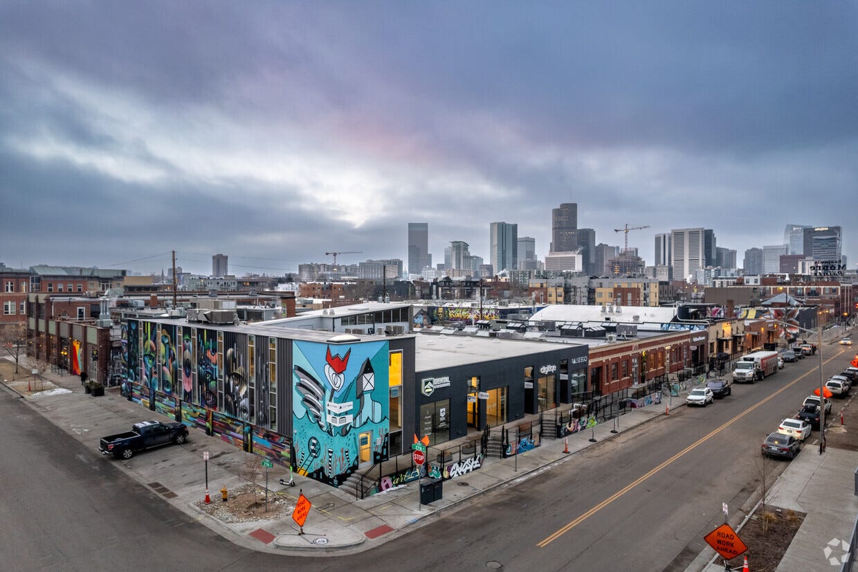 View of RiNo neighborhood, future home of Padel Haus Denver