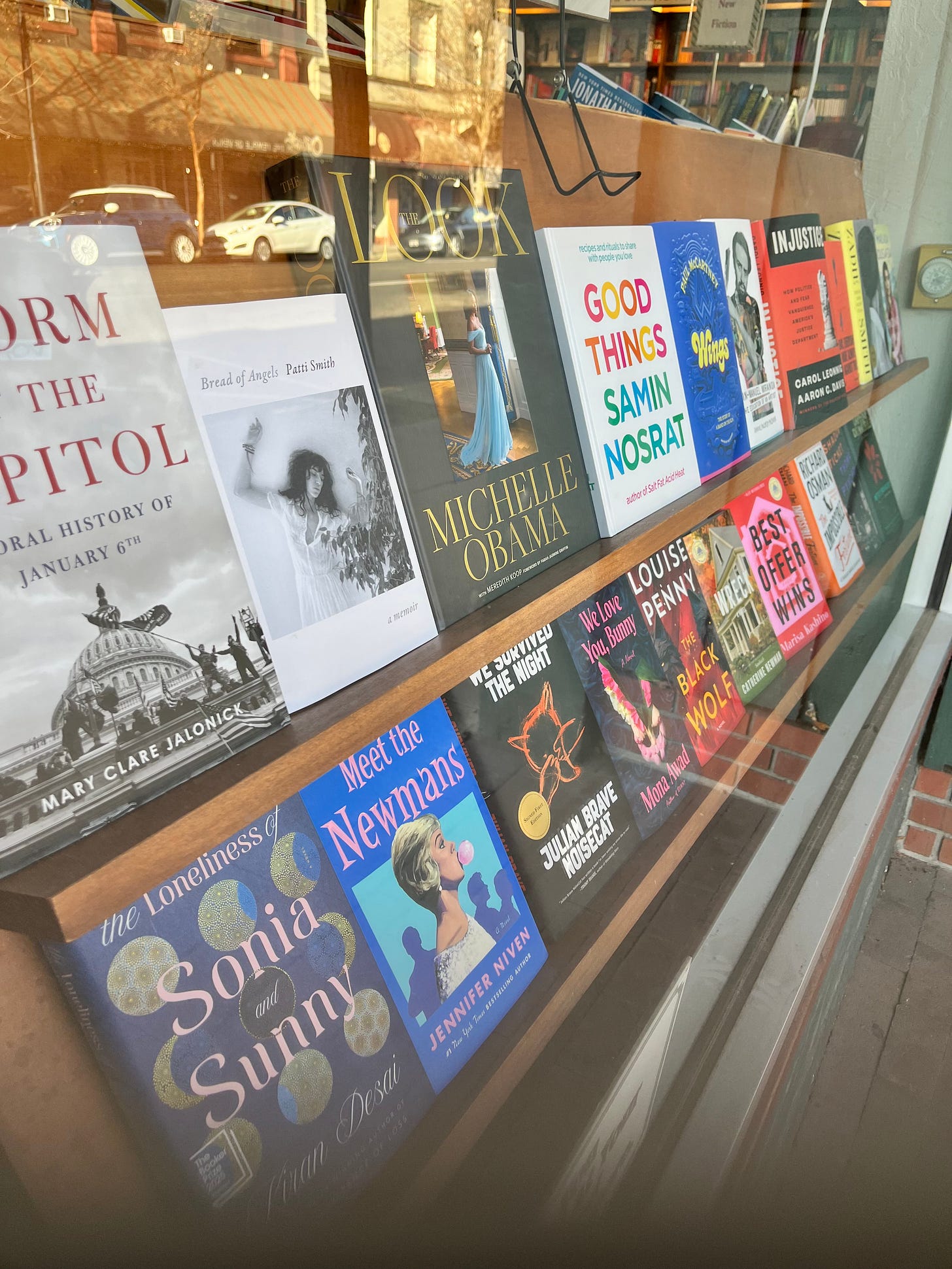 books through a window 