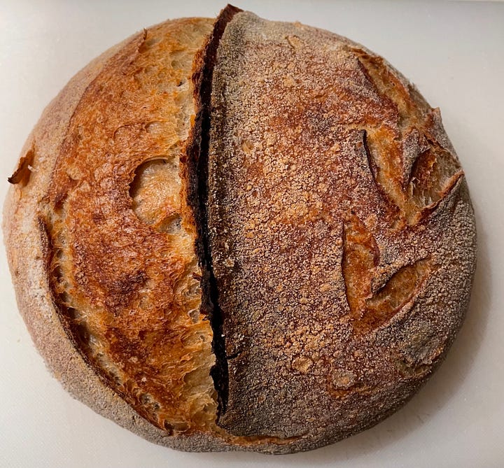 107 yr old rye sourdough starter, cooked sourdough, white bakers flour