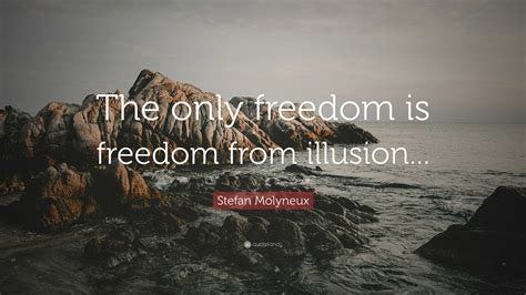 Stefan Molyneux Quote: "The only freedom is freedom from illusion..."