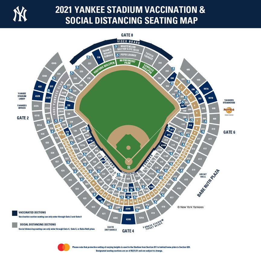 the yankee stadium seating chart for vaccinated and unvaccinated fans the yankee stadium seating chart for vaccinated and unvaccinated fans