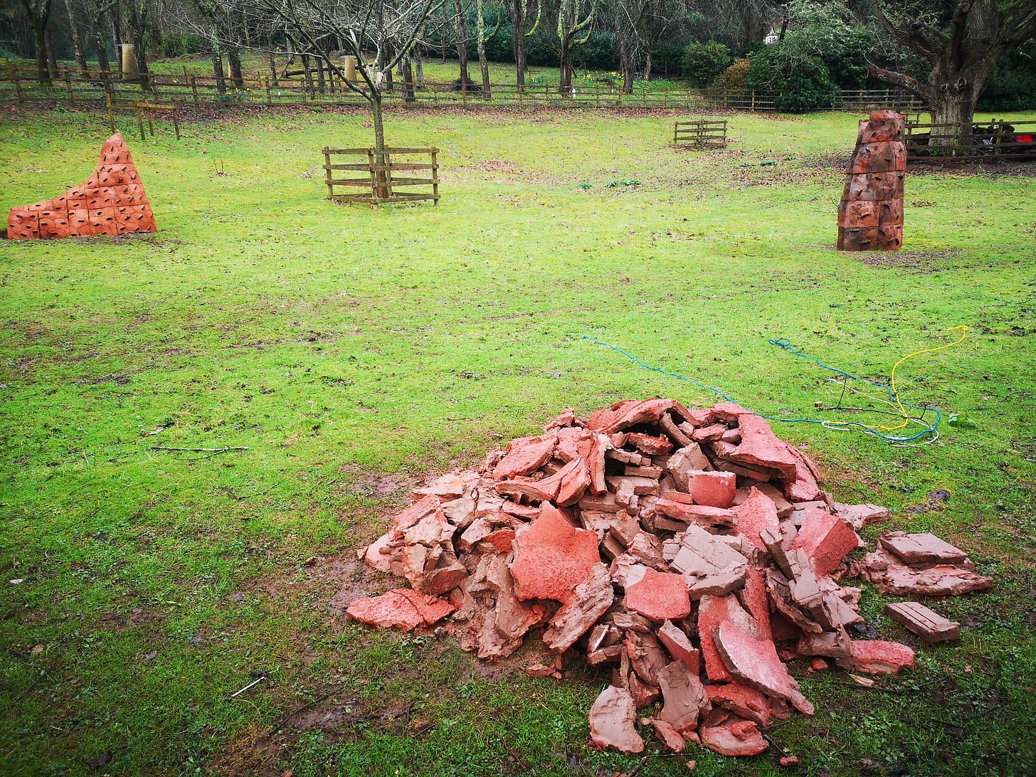 Clay Stone Pile in The Paddock in Exeter's Capability Brown Gardens Clay Stone Pile in The Paddock in Exeter's Capability Brown Gardens
