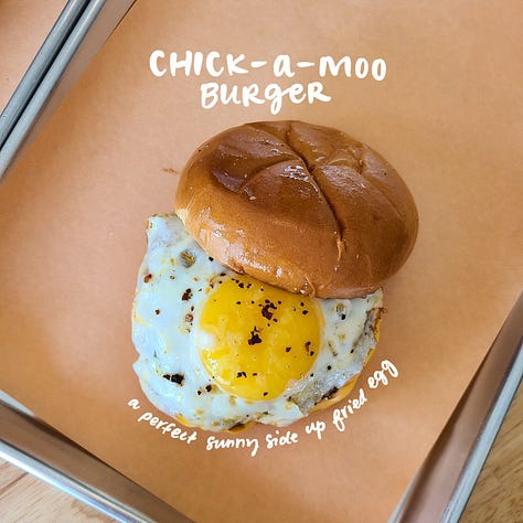 Clark's Snack Bar Chick-A-Moo Burger