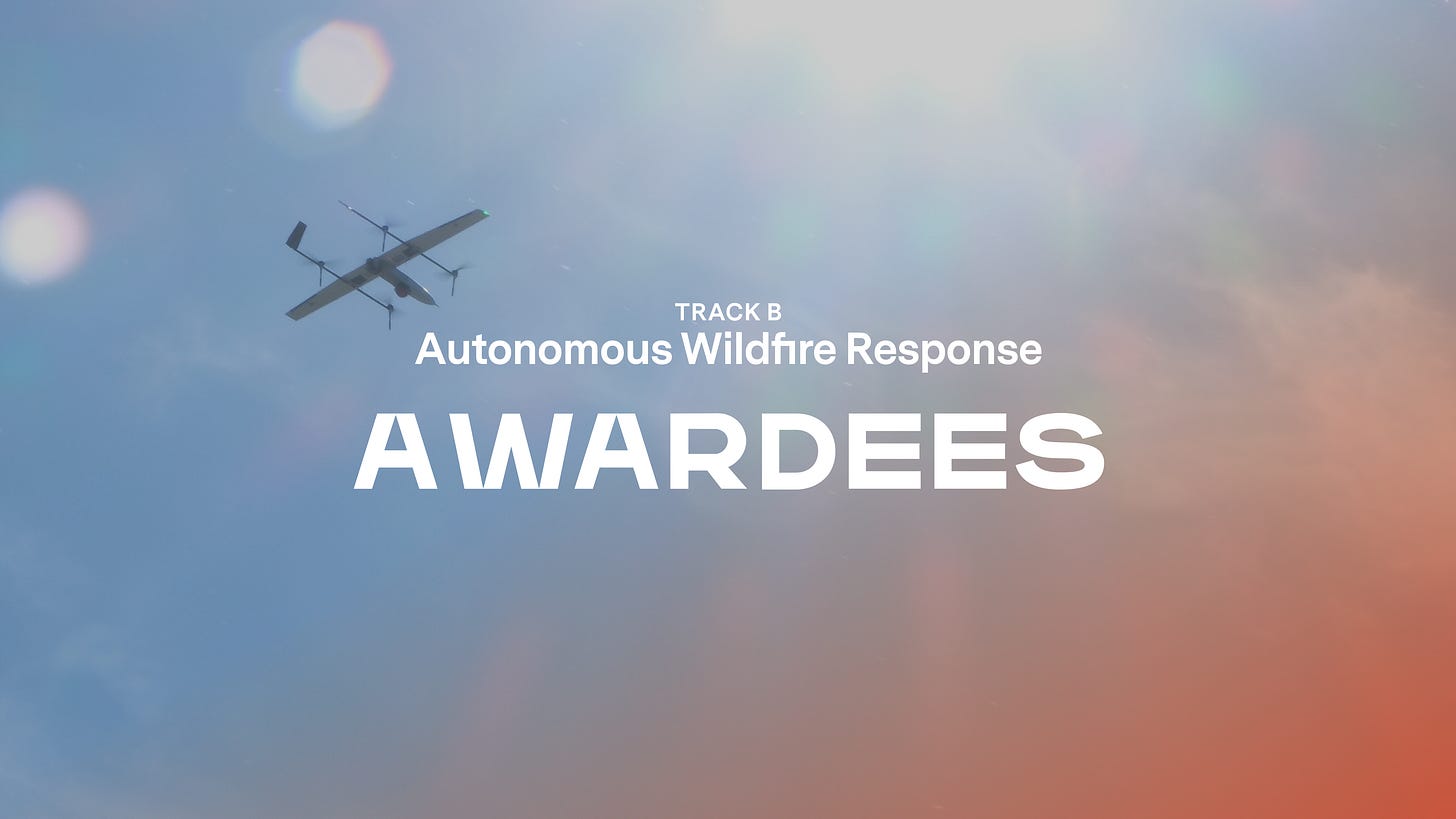 Track B: Autonomous Wildfire Response Awardees