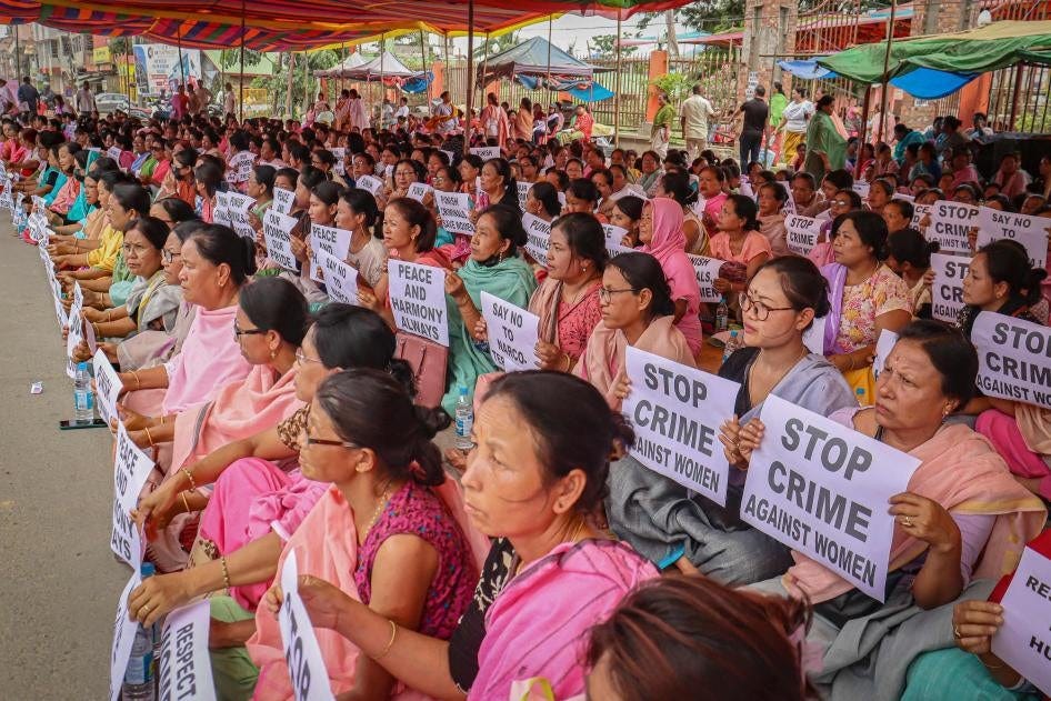 A demonstration against sexual violence targeting women and ongoing ethnic violence in India's northeastern state of Manipur, in Imphal, July 21, 2023. A demonstration against sexual violence targeting women and ongoing ethnic violence in India's northeastern state of Manipur, in Imphal, July 21, 2023.