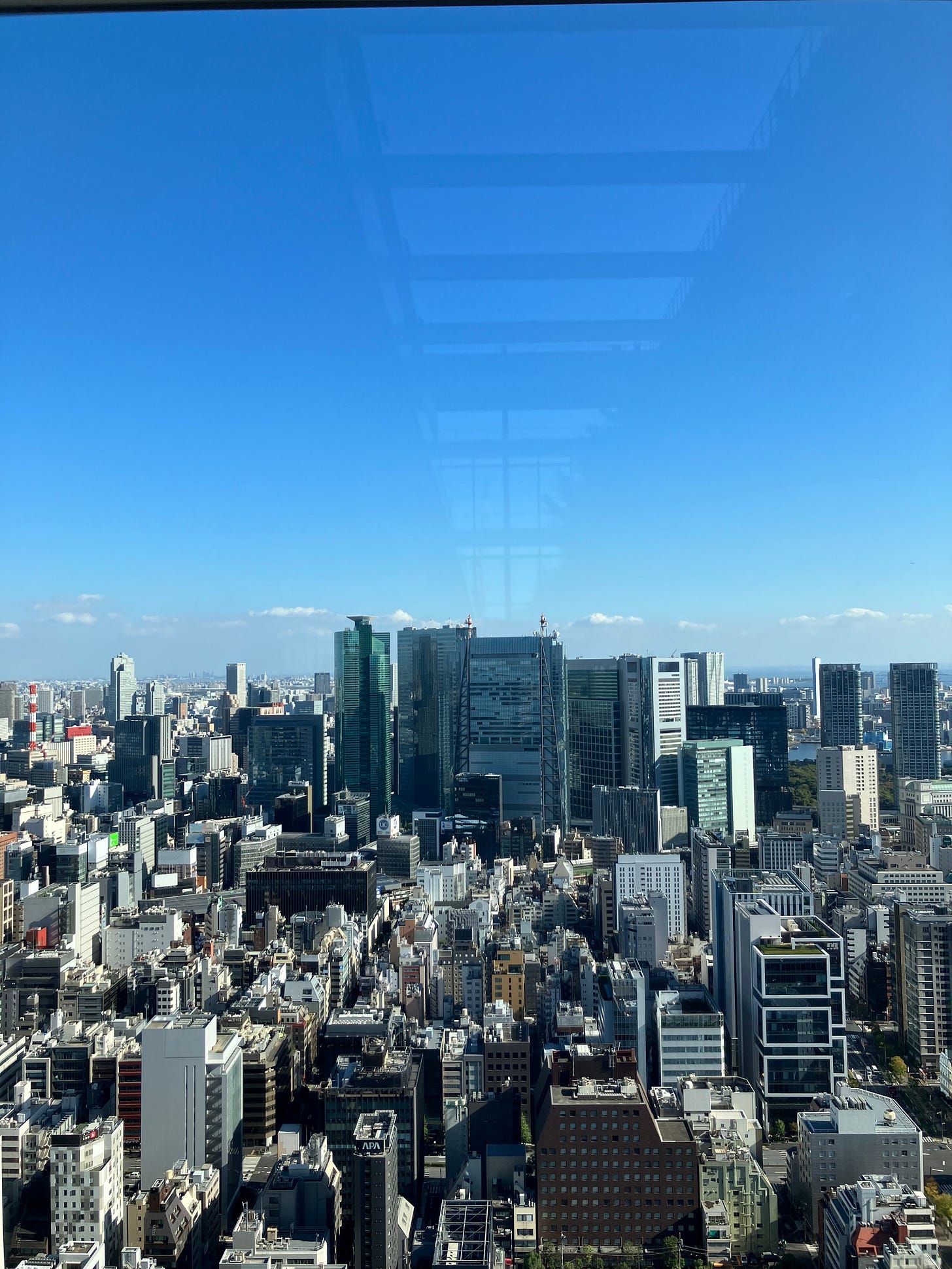 ビルからの景色。ビル群が見える。