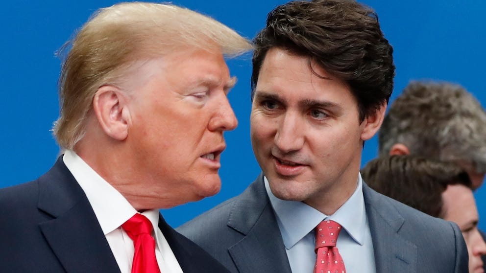 Trump and Trudeau speak and plan to do so again before tariffs start on Tuesday - ABC News Trump and Trudeau speak and plan to do so again before tariffs start on Tuesday - ABC News