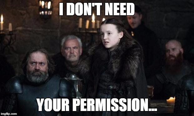 Lyanna Mormont needs no one's permission... - Imgflip