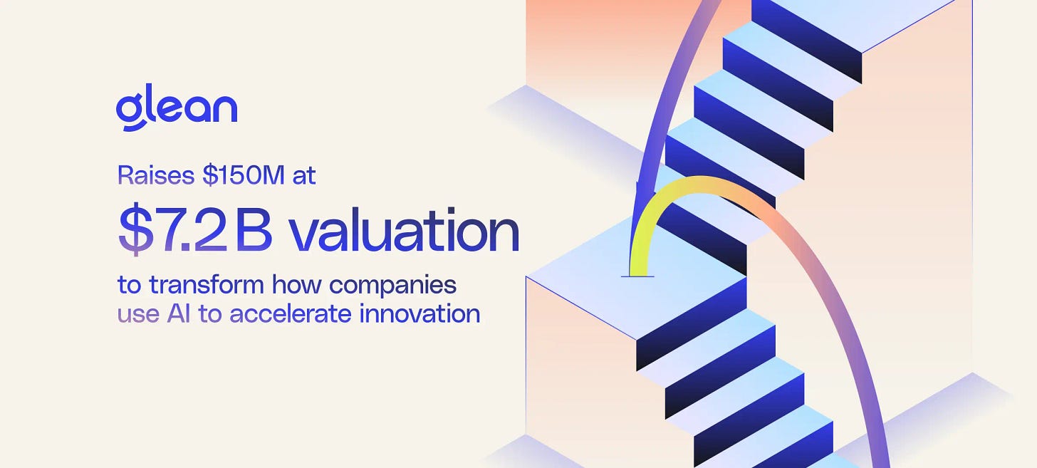 Glean raises $150M Series F at $7.2B valuation to transform how companies use AI to accelerate innovation