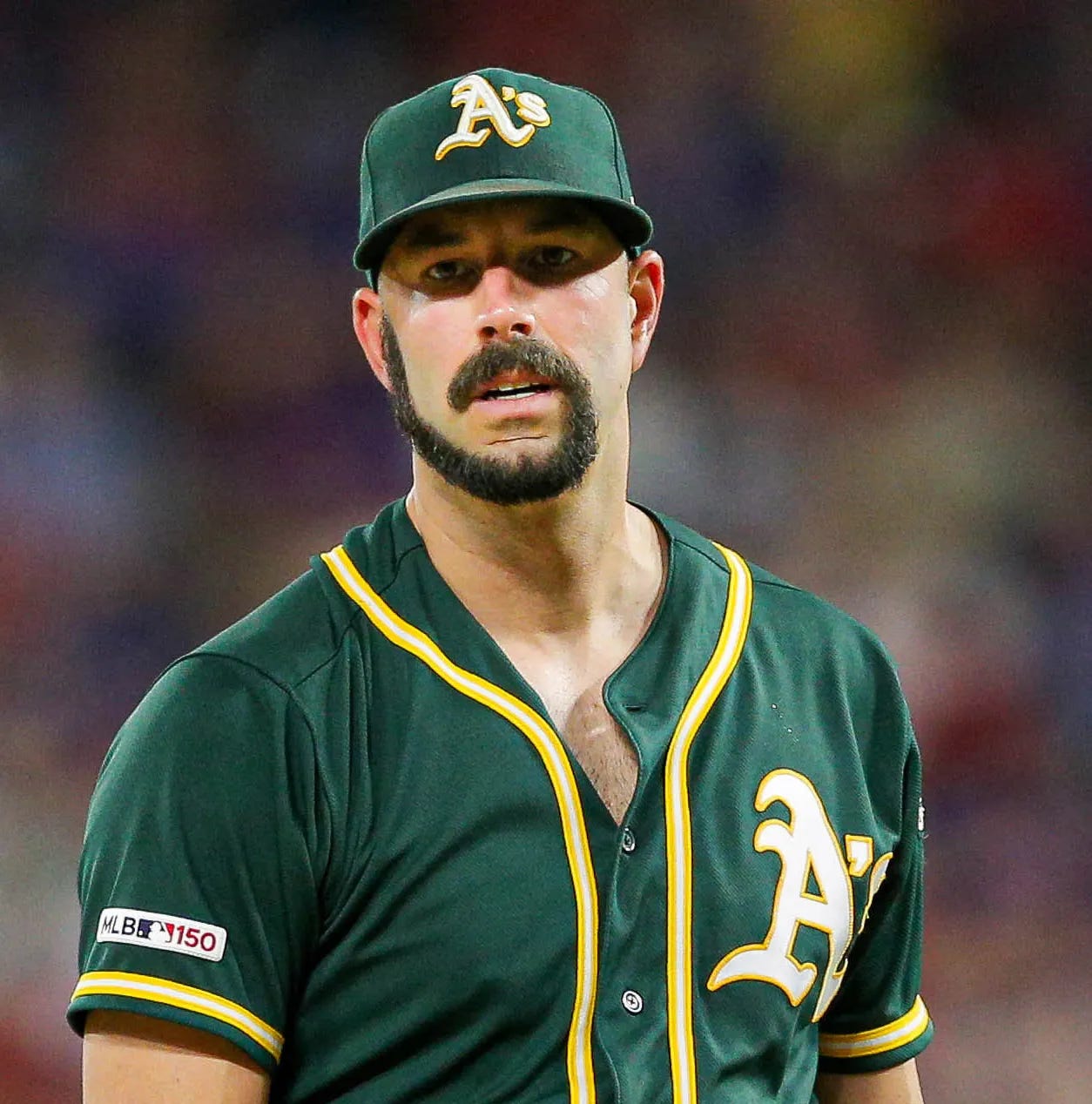Mike Fiers with the infamous cat tail beard