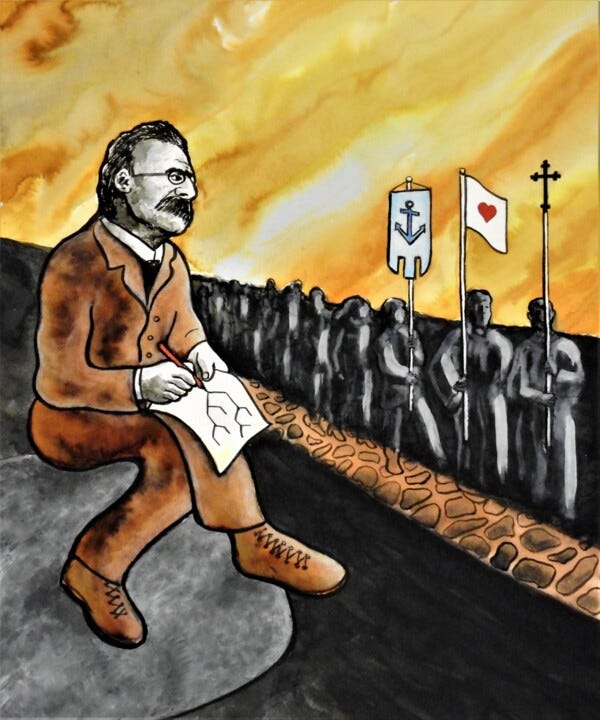 Friedrich Nietzsche – The Genealogy Of M, Painting by Noël Van Hoof |  ArtMajeur