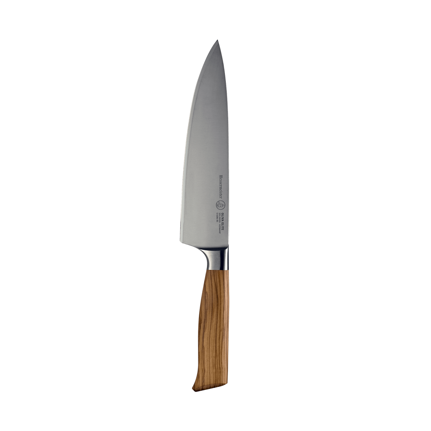 The Oliva Elite 8 inch Chef's knife with olive wood handle and stainless steel blade The Oliva Elite 8 inch Chef's knife with olive wood handle and stainless steel blade