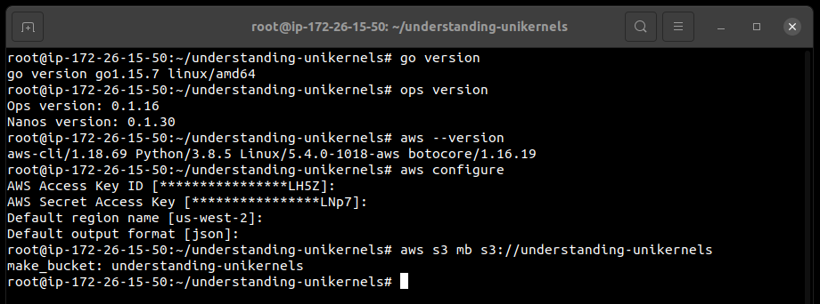 Installed prerequisites and respective versions