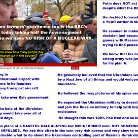 Putin's invasion of Ukraine was NOT an emotional decision - likely nearly a year to plan - carefully calculated based on rosy-tinted information from spies - a risk averse man who needs 100% certainty
