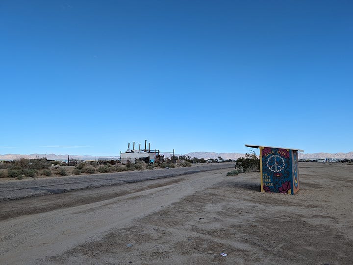 Slab City guard shack and entrance.