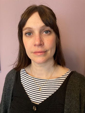 A woman looking to camera