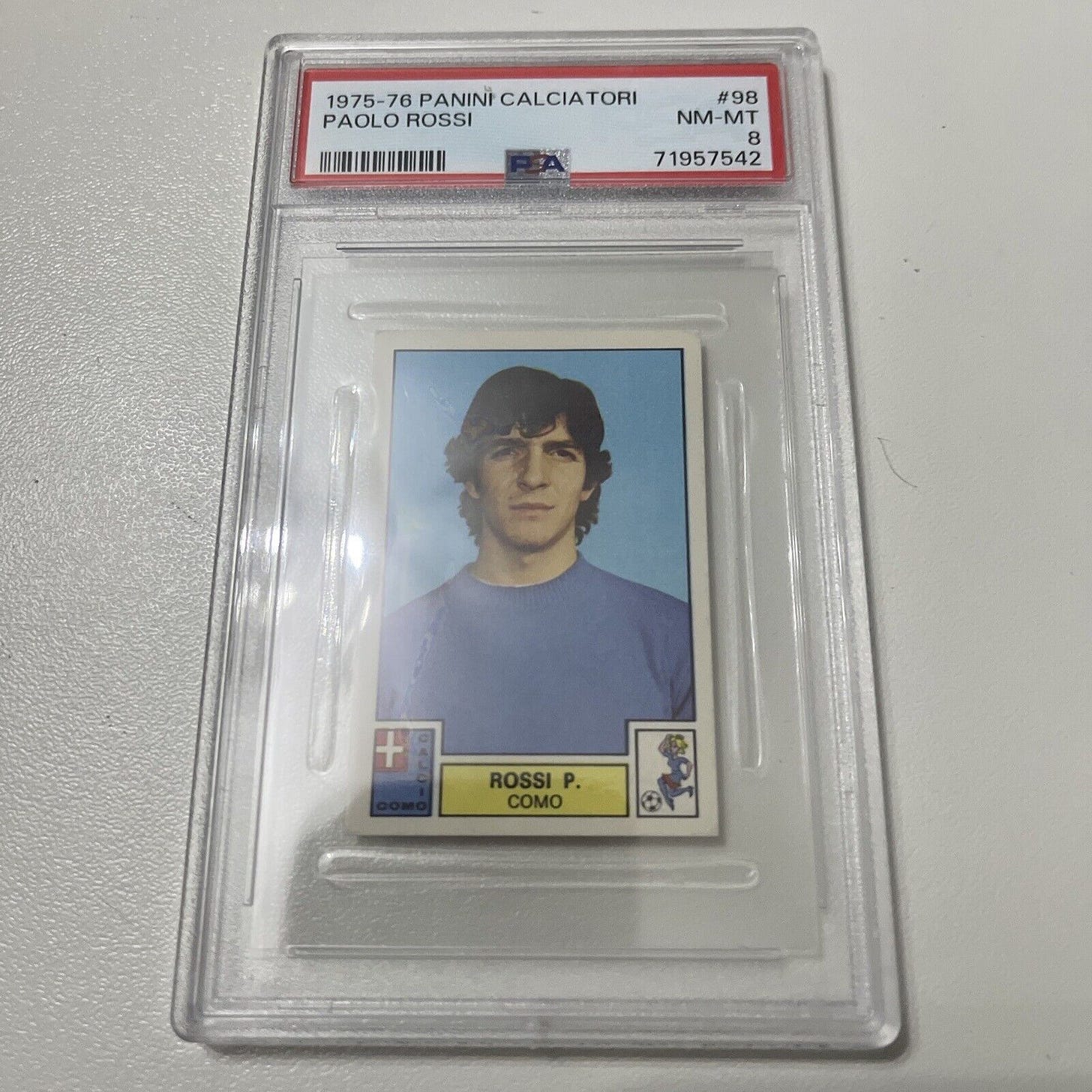 ALBUM FIGURINE PANINI CALCIATORI 1975/76 PAOLO ROSSI ROOKI #98  PSA 8 - Foto 1 di 3