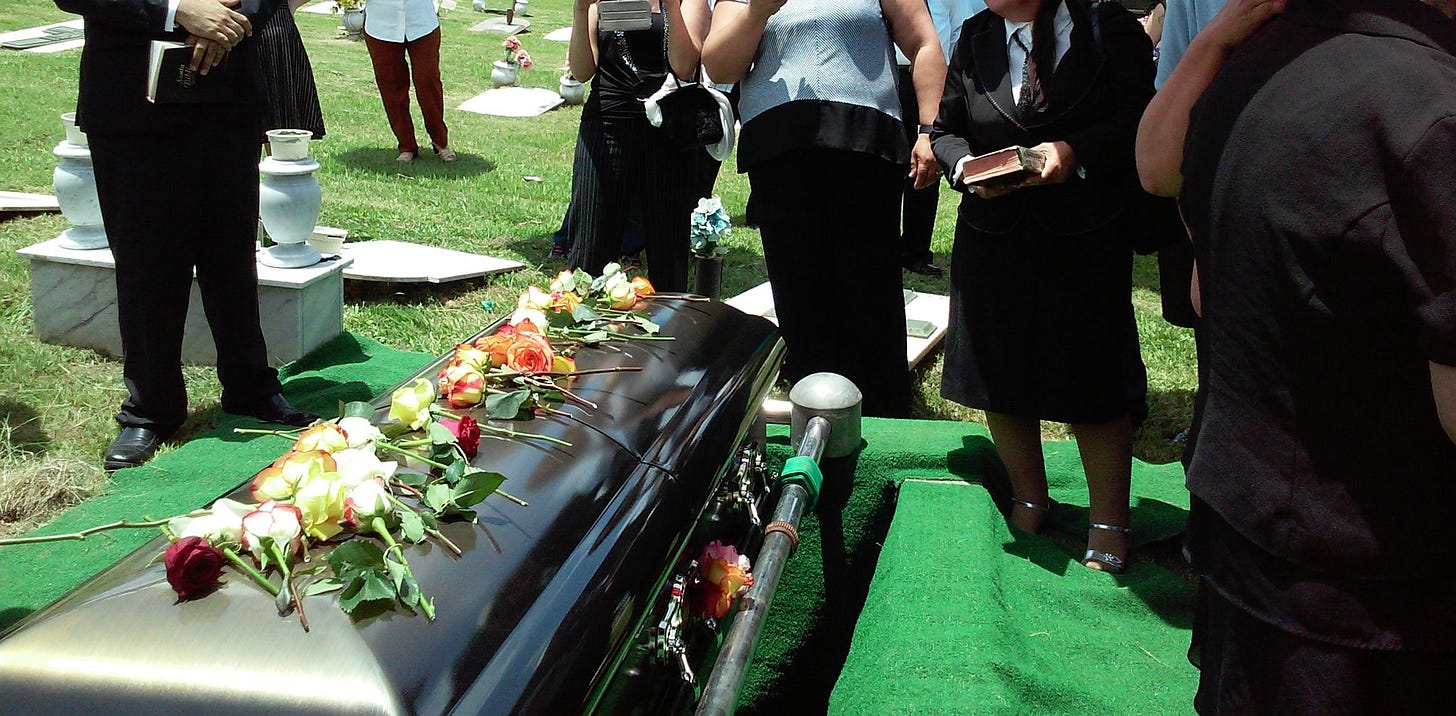 Farewell at a funeral