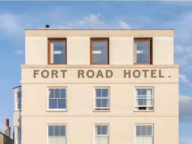 <p>Inside the Fort Road Hotel, you’ll find rooms have mid-century-meets-Edwardian styling</p>