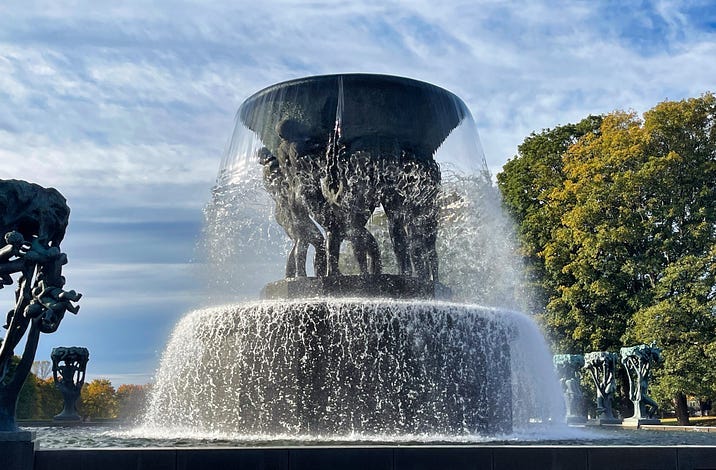 fountain with human sculptures