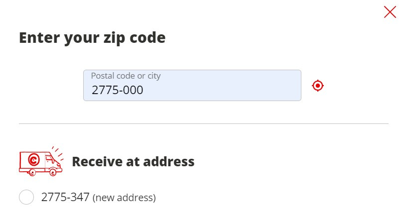 Screenshot of Enter your Zip Code Screenshot of Enter your Zip Code
