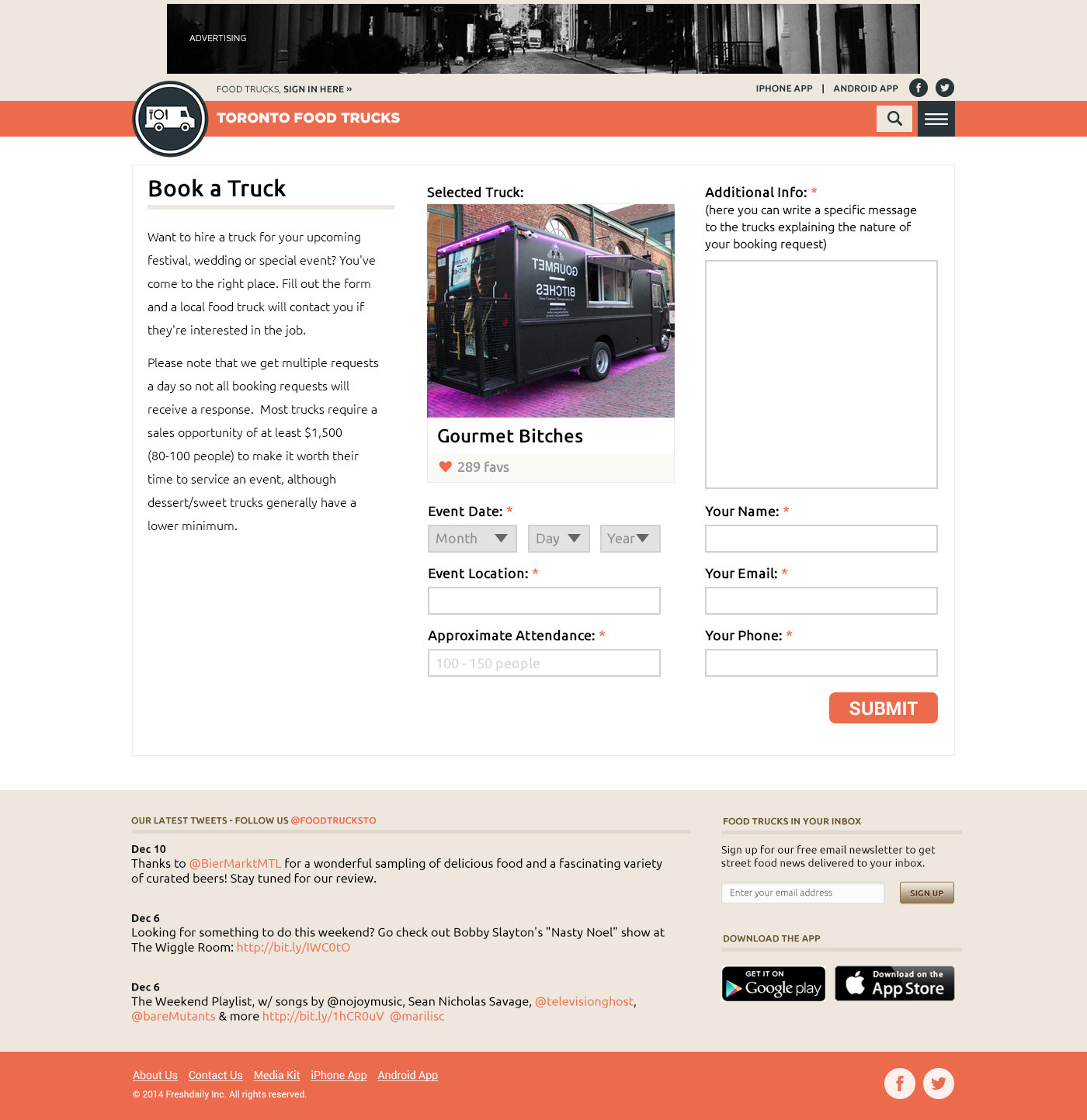 book a toronto food truck