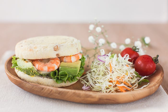 Shrimp and avocado sandwiches
